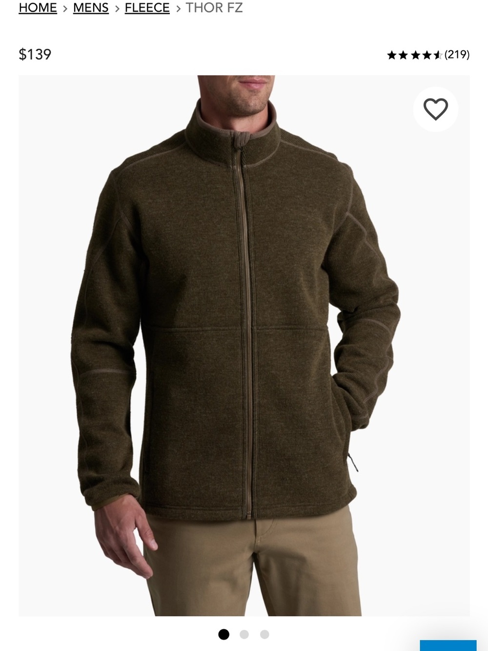 KÜHL Brown Wind Resistant Wool Fleece Jacket